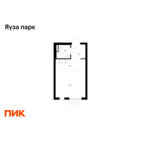 Планировка студии(квартира) площадью 22.9 квадратных метров в “ЖК Яуза Парк (Мытищи)”