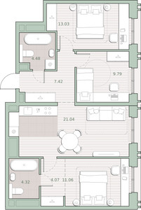 Планировка квартиры, ID 522828
