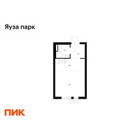 Планировка студии(квартира) площадью 22.8 квадратных метров в “ЖК Яуза Парк (Мытищи)”