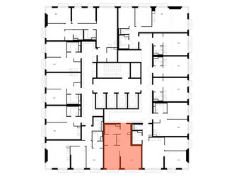 Планировка однокомнатной(квартира) площадью 42.9 квадратных метров в ЖК “ЖК 2-й Иртышский”