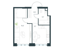 Планировка однокомнатной(квартира) площадью 35.1 квадратных метров в “ЖК Level Южнопортовая”