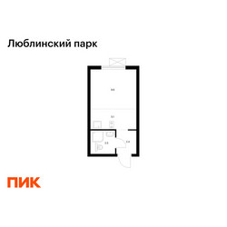 Планировка студии(квартира) площадью 19.6 квадратных метров в ЖК “ЖК Люблинский парк”