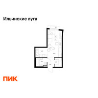 Планировка студии(квартира) площадью 28.2 квадратных метров в “ЖК Ильинские луга”