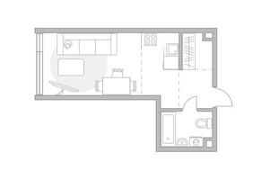 Планировка студии(квартира) площадью 29.78 квадратных метров в “ЖК Мневники от Гранель”