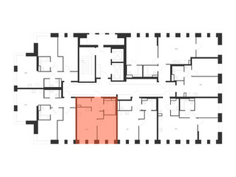 Планировка однокомнатной(квартира) площадью 34.9 квадратных метров в ЖК “ЖК Строгино 360”