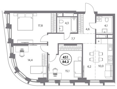 Планировка квартиры, ID 423504