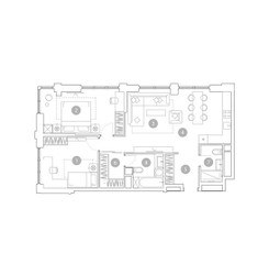 Планировка трехкомнатной(квартира) площадью 80.4 квадратных метров в ЖК “ЖК ВЭРИ на Миклухо-Маклая”