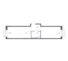 Планировка однокомнатной(квартира) площадью 44.42 квадратных метров в “ЖК Рублевский Квартал”