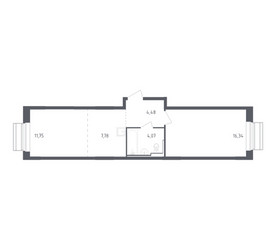 Планировка однокомнатной(квартира) площадью 44.42 квадратных метров в ЖК “ЖК Рублевский Квартал”