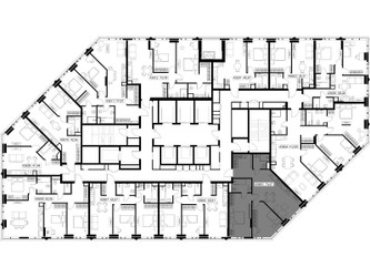 Планировка двухкомнатной(апартаменты) площадью 74.47 квадратных метров в ЖК “ЖК JOIS (Джойс)”