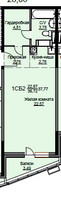 Планировка студии(квартира) площадью 38.1 квадратных метров в “ЖК Соболевка”