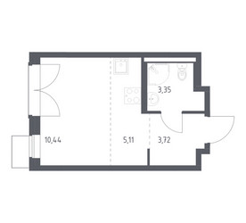 Планировка студии(квартира) площадью 22.62 квадратных метров в ЖК “ЖК Квартал Западный”