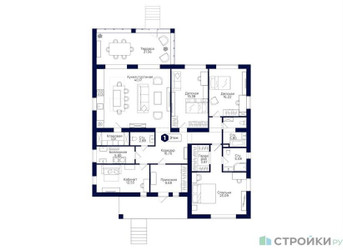 Планировка 4+ комнатной(квартира) площадью 202 квадратных метров в ЖК “ЖК Мечта”