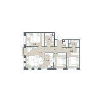 Планировка 4+ комнатной(квартира) площадью 94.9 квадратных метров в “ЖК Станиславский”