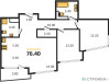 Планировка двухкомнатной(квартира) площадью 76.4 квадратных метров в “ЖК ROTTERDAM (Роттердам)”
