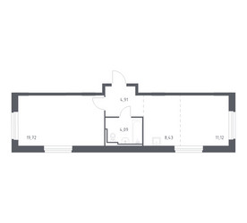 Планировка однокомнатной(квартира) площадью 47.8 квадратных метров в ЖК “ЖК Рублевский Квартал”