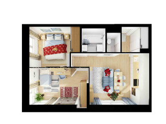 Планировка двухкомнатной(квартира) площадью 48.8 квадратных метров в ЖК “ЖК Руставели 14”