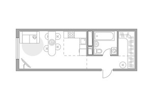 Планировка студии(квартира) площадью 26.18 квадратных метров в “ЖК Аникеевский”
