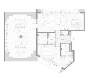 Планировка однокомнатной(квартира) площадью 152.3 квадратных метров в ЖК “ЖК Николь”