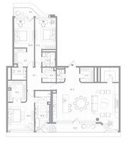 Планировка трехкомнатной(квартира) площадью 228.3 квадратных метров в “Клубный дом PHANTOM (Фантом)”