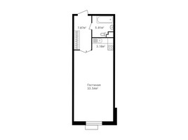 Планировка однокомнатной(квартира) площадью 48.8 квадратных метров в “ЖК Клубный дом Точка отсчета”