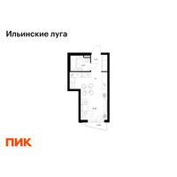 Планировка студии(квартира) площадью 24.53 квадратных метров в “ЖК Ильинские луга”
