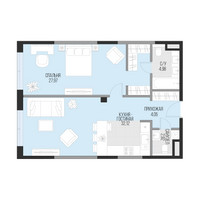 Планировка 4+ комнатной(квартира) площадью 72 квадратных метров в “Клубный квартал Садовническая 69”