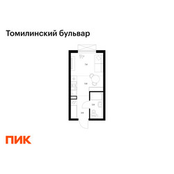 Планировка студии(квартира) площадью 19.8 квадратных метров в ЖК “ЖК Томилинский бульвар”