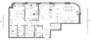 Планировка двухкомнатной(квартира) площадью 108.88 квадратных метров в “ЖК Преображенская Площадь”