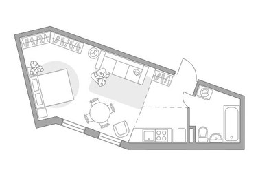 Планировка студии(квартира) площадью 32.28 квадратных метров в ЖК “ЖК Аникеевский”
