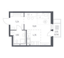 Планировка студии(квартира) площадью 27.98 квадратных метров в “ЖК Большое Путилково”
