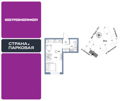 Планировка студии(квартира) площадью 28.22 квадратных метров в “ЖК Страна.Парковая”