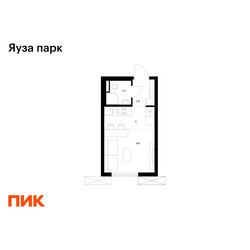 Планировка студии(квартира) площадью 19.9 квадратных метров в ЖК “ЖК Яуза Парк (Мытищи)”