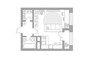 Планировка студии(квартира) площадью 32.03 квадратных метров в “ЖК Пехра”