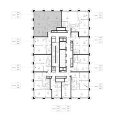 Планировка трехкомнатной(квартира) площадью 76.7 квадратных метров в ЖК “ЖК SET (Сет)”