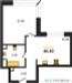 Планировка однокомнатной(квартира) площадью 40.2 квадратных метров в “Кутузов Сити”