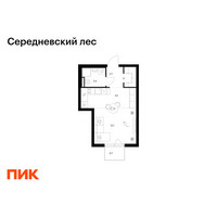 Планировка студии(квартира) площадью 30 квадратных метров в “ЖК Середневский лес”
