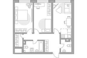 Планировка трехкомнатной(квартира) площадью 69.32 квадратных метров в “ЖК Тринити”