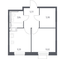 Планировка однокомнатной(квартира) площадью 36 квадратных метров в “ЖК Пятницкие луга”