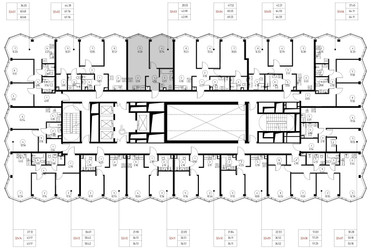 Планировка однокомнатной(квартира) площадью 44 квадратных метров в ЖК “Дом премиум-класса МИРА”