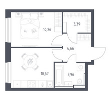 Планировка однокомнатной(квартира) площадью 32.84 квадратных метров в “ЖК Квартал Строгино”