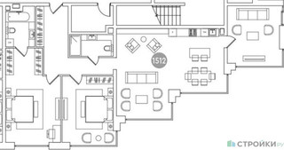 Планировка трехкомнатной(квартира) площадью 207.5 квадратных метров в “ЖК RED7”