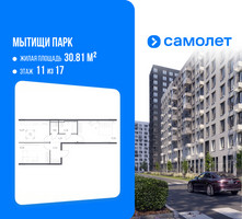 Планировка двухкомнатной(квартира) площадью 60.03 квадратных метров в “ЖК Мытищи Парк”