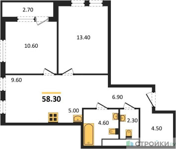 Планировка квартиры, ID 112914