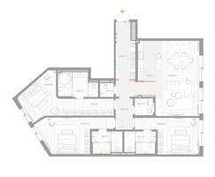 Планировка трехкомнатной(квартира) площадью 164.1 квадратных метров в “ЖК Николь”