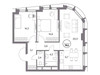 Планировка квартиры Двухкомнатная (Квартиры)74.6