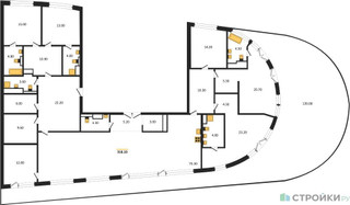 Планировка 4+ комнатной(квартира) площадью 318.1 квадратных метров в “ЖК Остров”