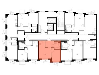 Планировка однокомнатной(квартира) площадью 34.3 квадратных метров в ЖК “ЖК Онежский вал”