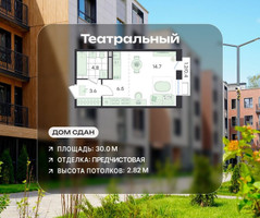 Планировка студии(квартира) площадью 30 квадратных метров в “ЖК Театральный”