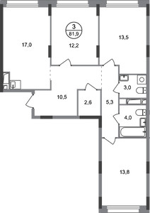 Планировка квартиры, ID 387853